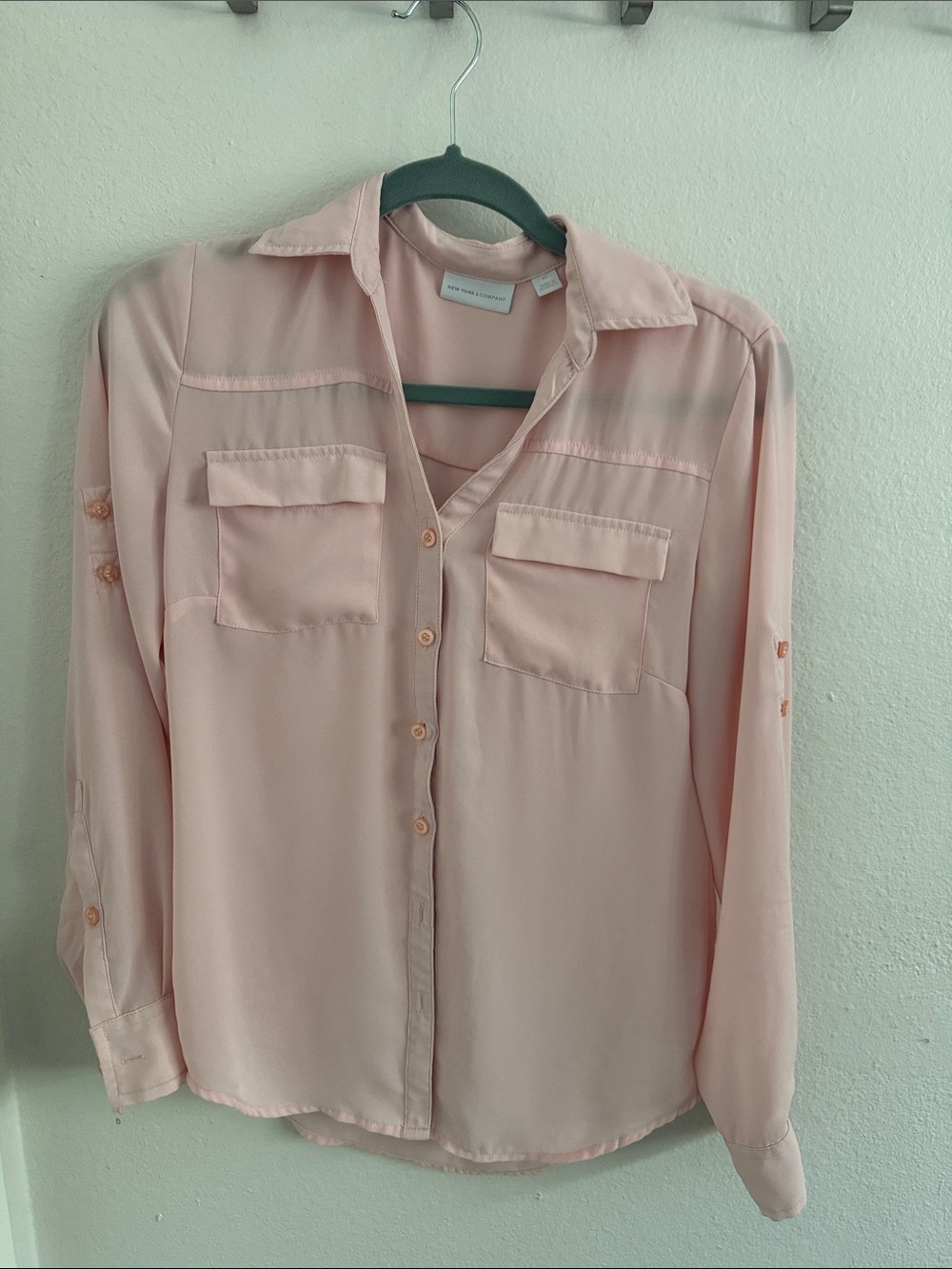 New York & Company Blush Button-Down Shirt